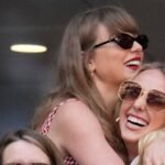 Taylor Swift shimmers as she sports face glitter with mini dress while attending boyfriend Travis Kelce’s Chiefs game | Fashion Trends