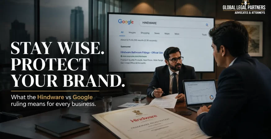 A business owner consulting an intellectual property lawyer regarding trademark protection and digital advertising rights in India.
